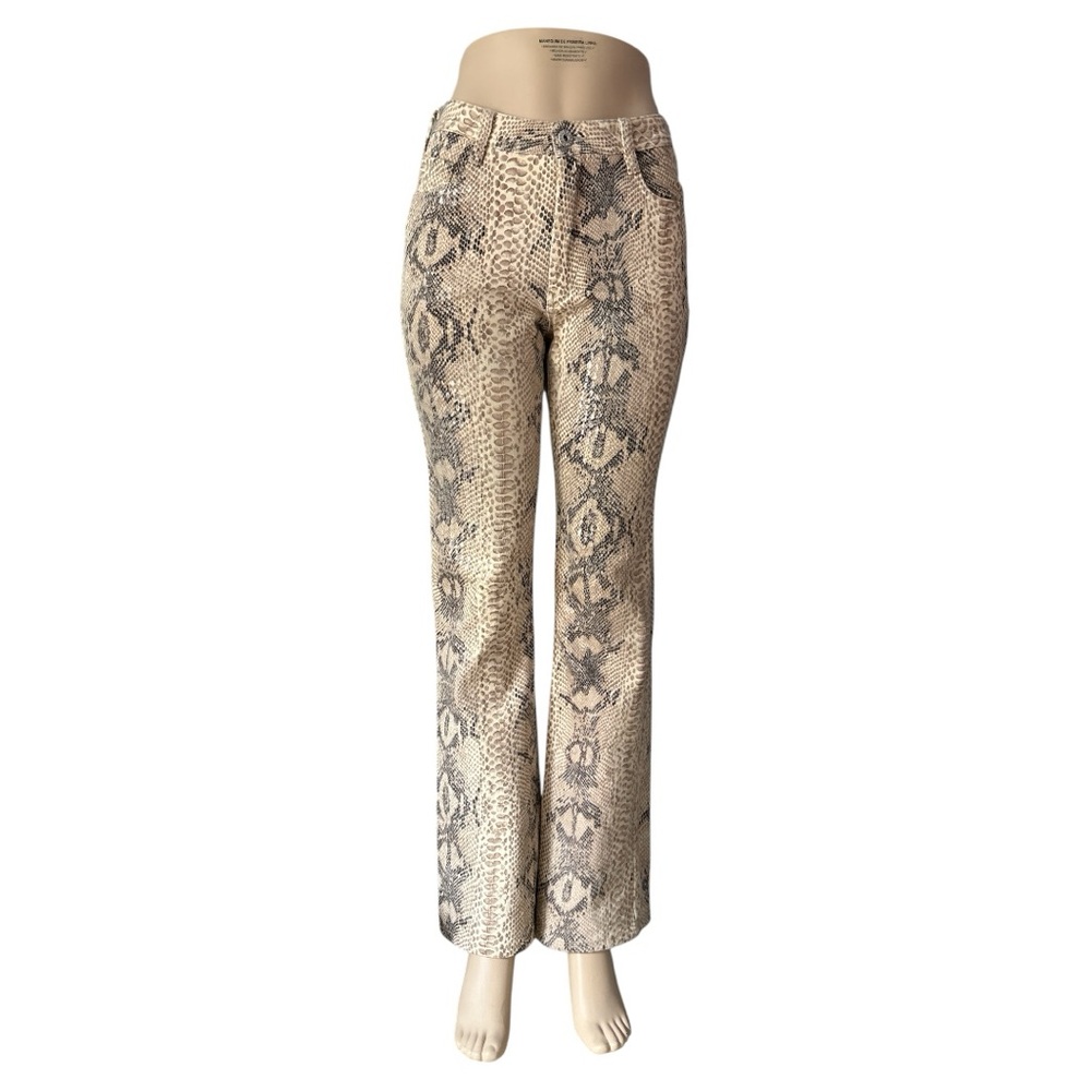 Parasuco Beige and Black Snake Print Trousers imitation leather Size 27 - Picture 13 of 16